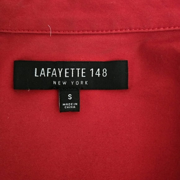 Lafayette 148 Red Tunic Careerwear Top Size S - Picture 12 of 13
